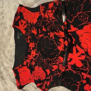 Black and red floral dress